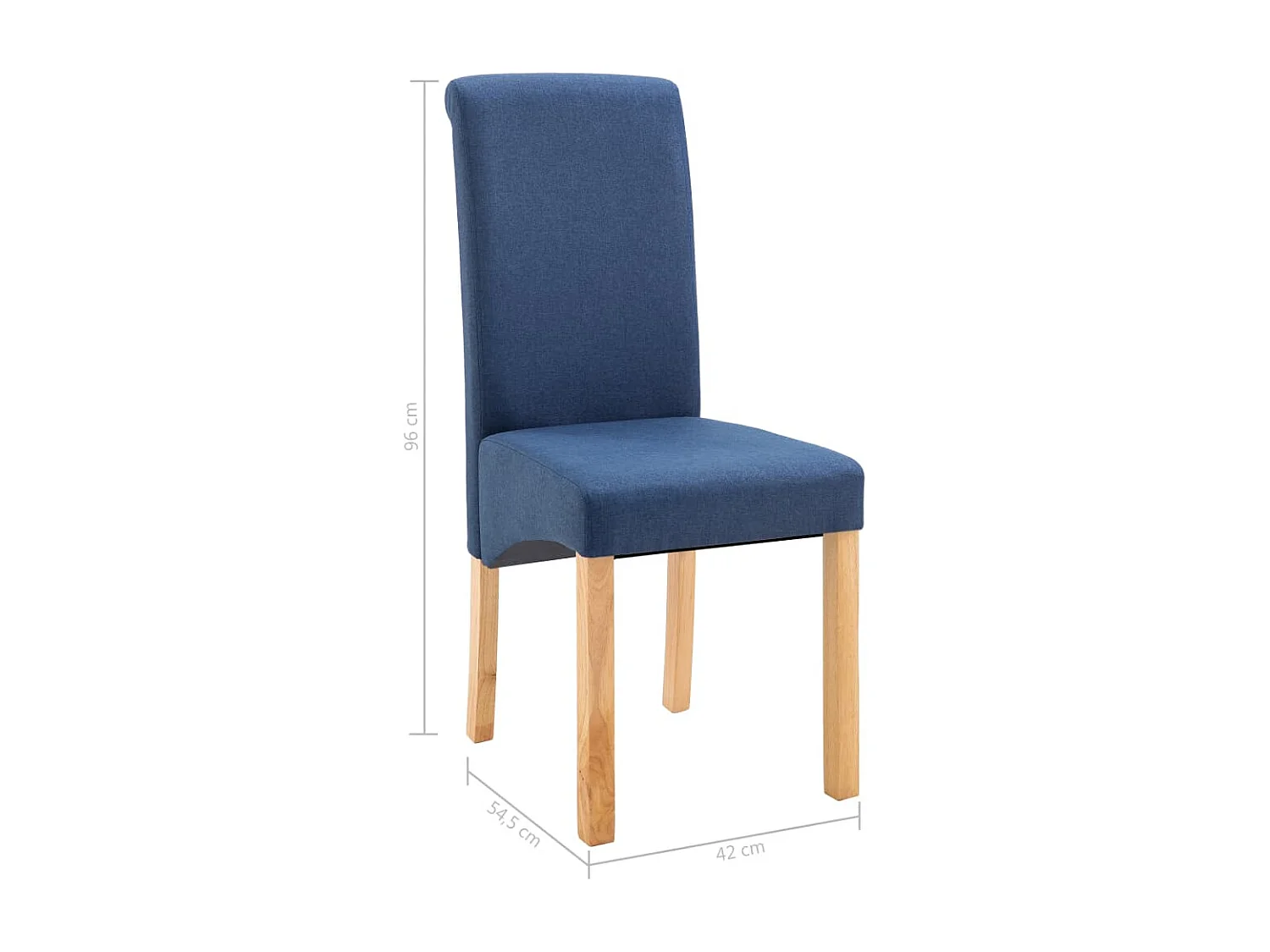 Sillas de comedor 4 unidades de tela azul