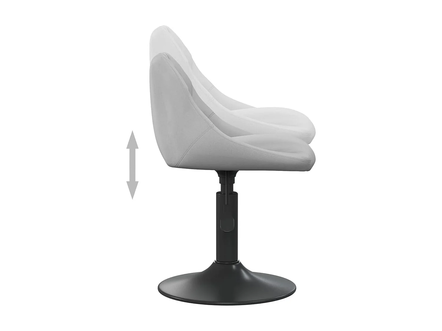 Chaises pivotantes à manger lot de 6 gris clair velours