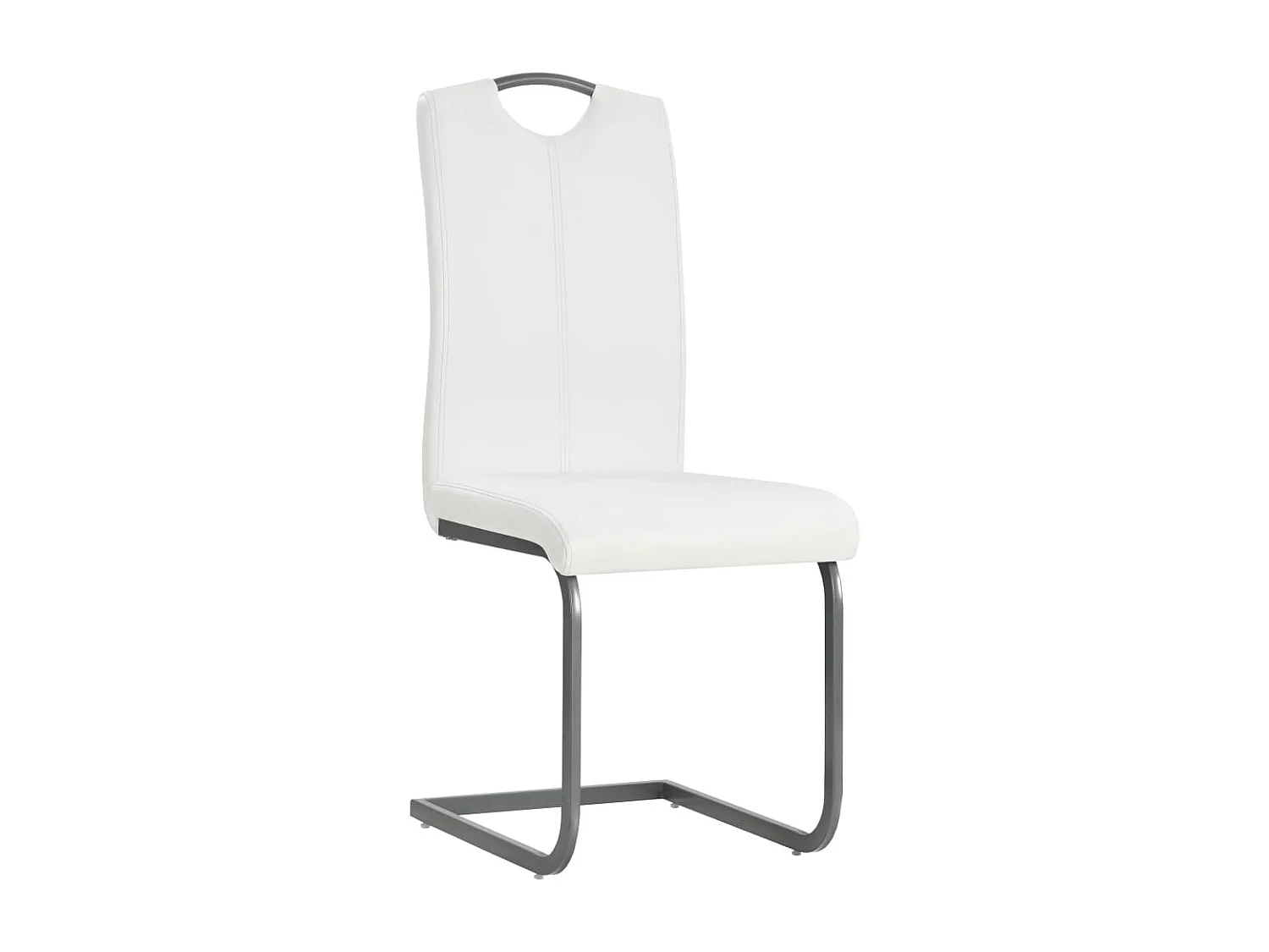 Chaises à manger cantilever lot de 2 blanc similicuir