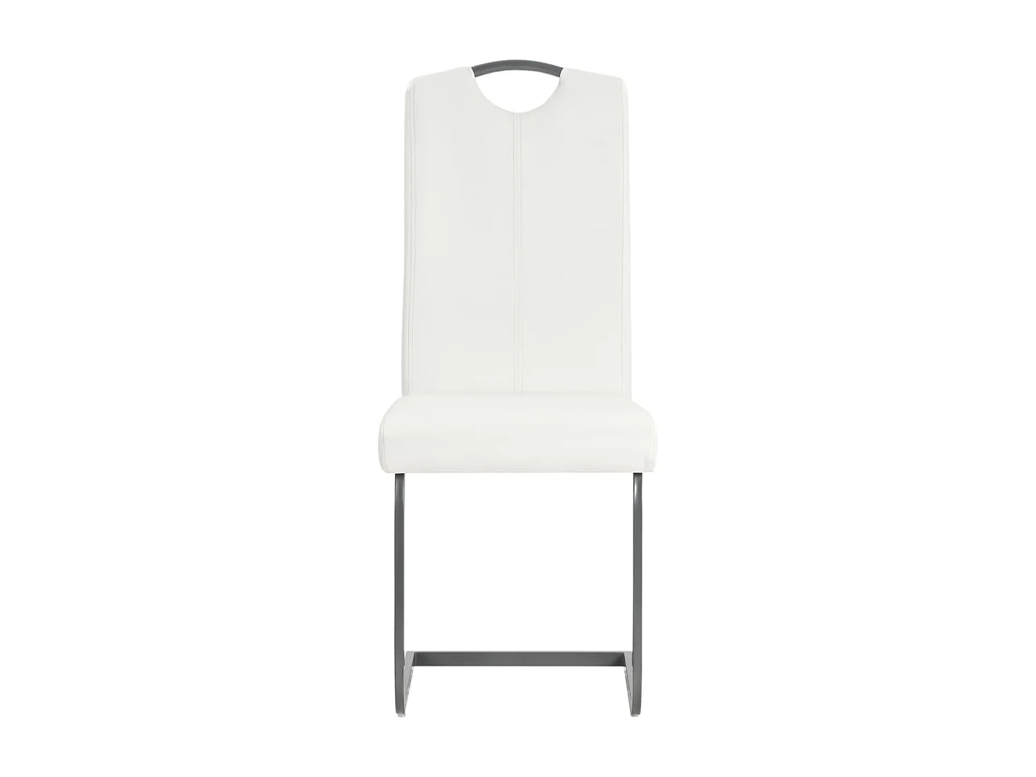 Chaises à manger cantilever lot de 2 blanc similicuir