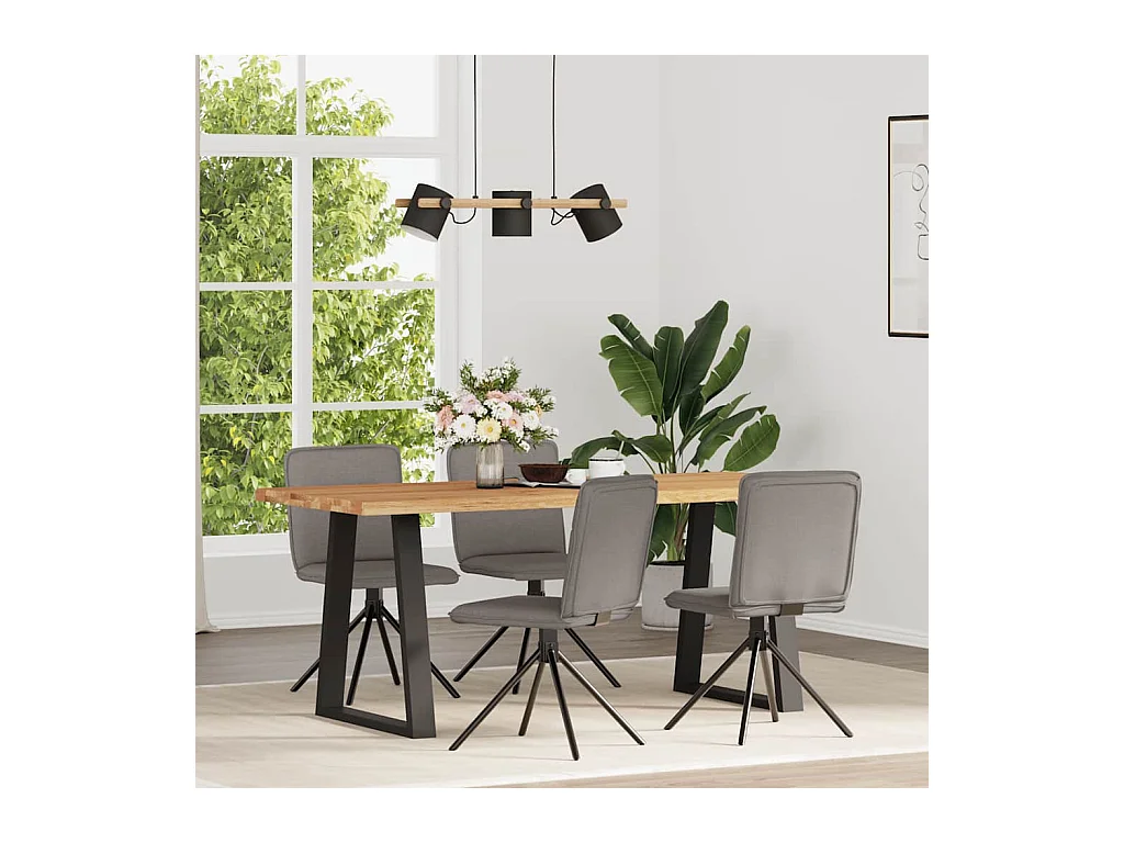 Chaises à manger lot de 4 taupe tissu