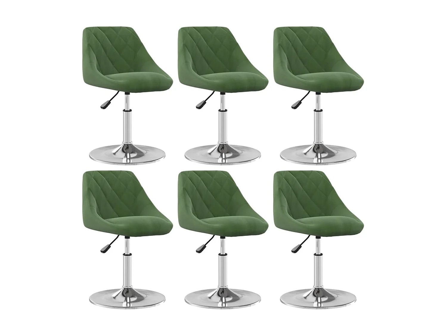 Chaises pivotantes à manger lot de 6 Vert foncé Velours