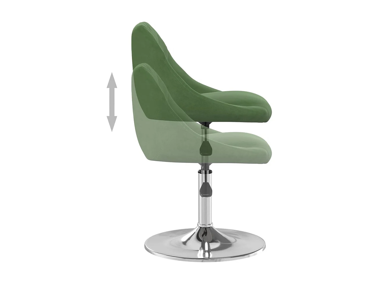 Chaises pivotantes à manger lot de 6 Vert foncé Velours