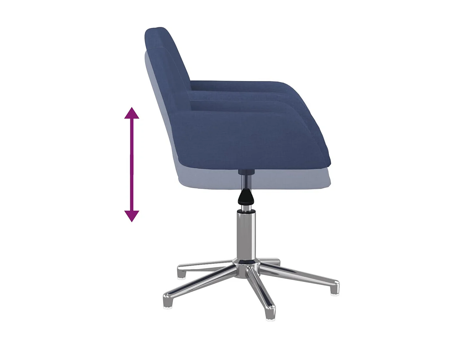 Sillas de comedor giratorias 2 unidades tela azul