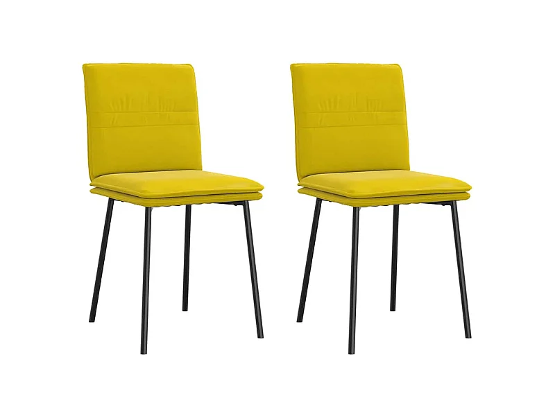 Cadeiras de jantar 2 peças veludo amarelo