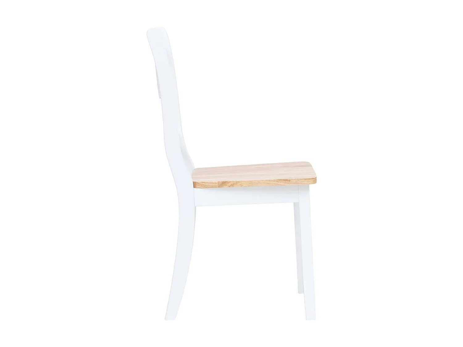 Chaises à manger lot de 6 blanc/bois clair bois d'hévéa massif
