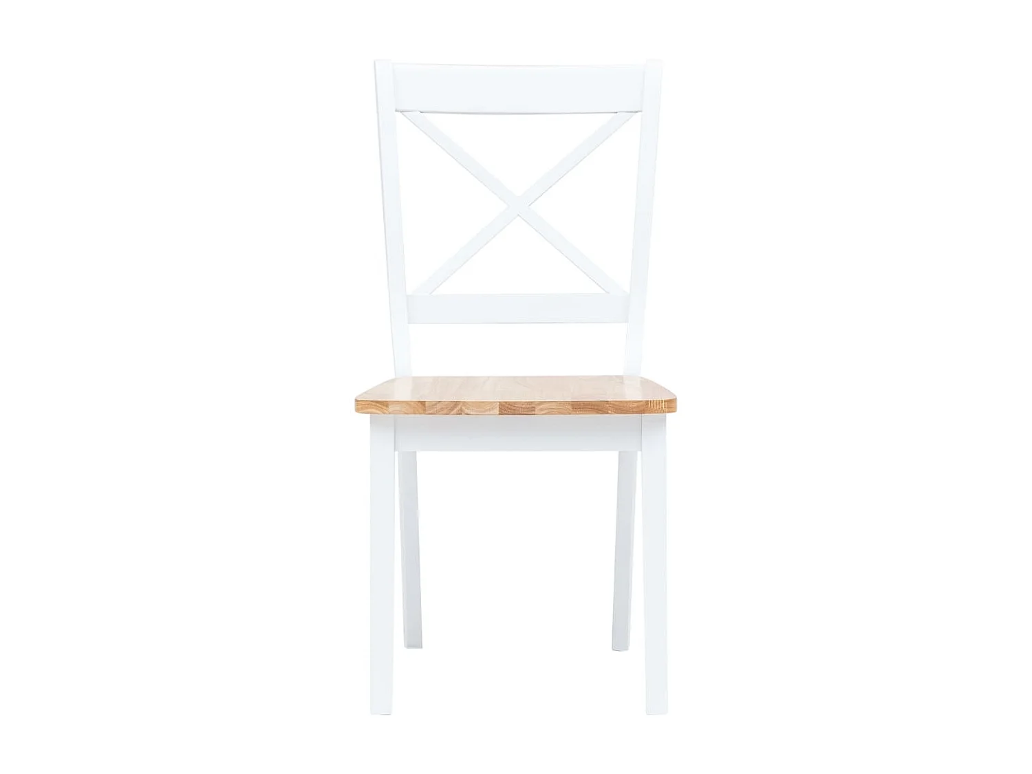Chaises à manger lot de 6 blanc/bois clair bois d'hévéa massif