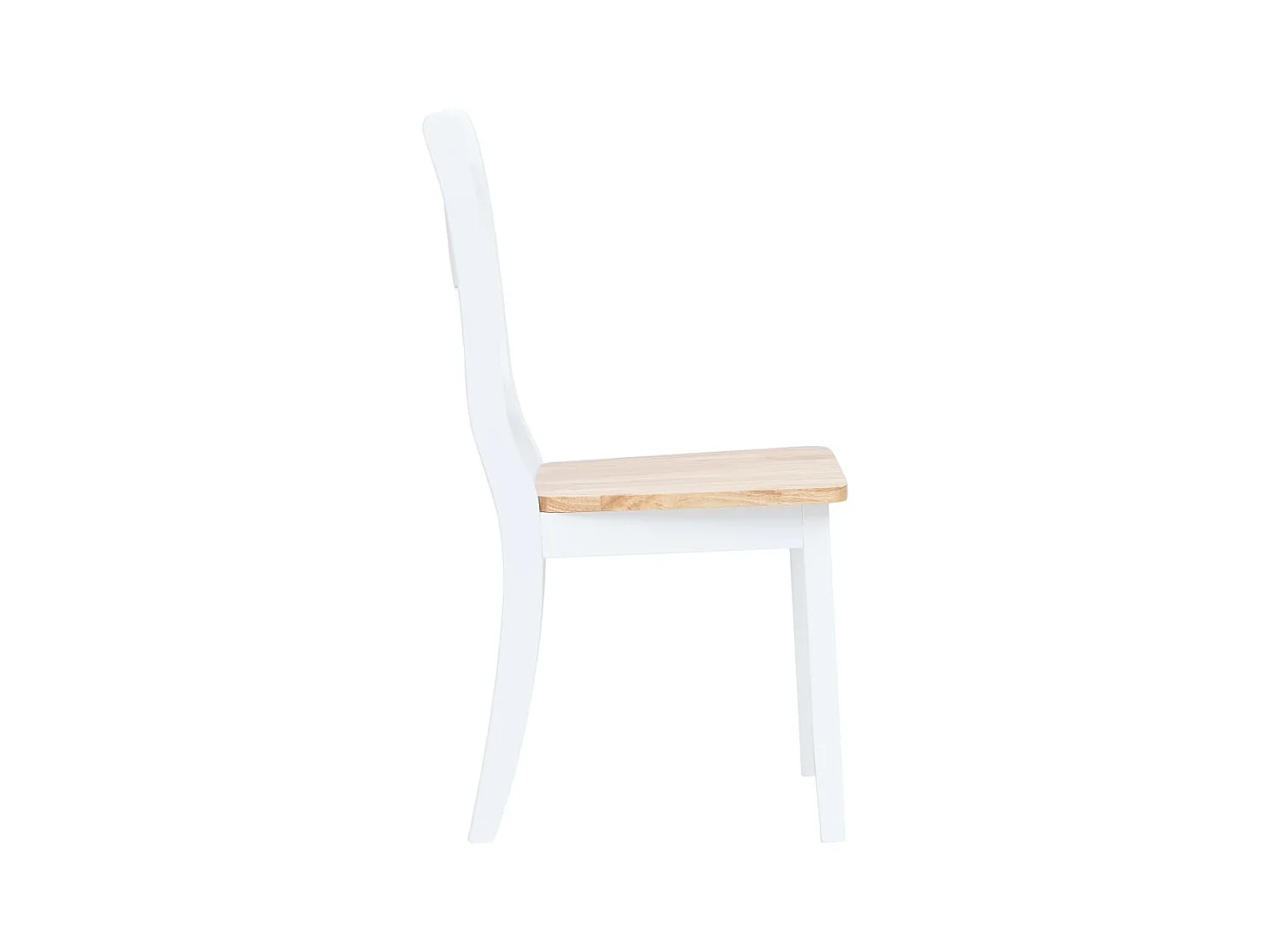 Chaises à manger lot de 6 blanc/bois clair bois d'hévéa massif