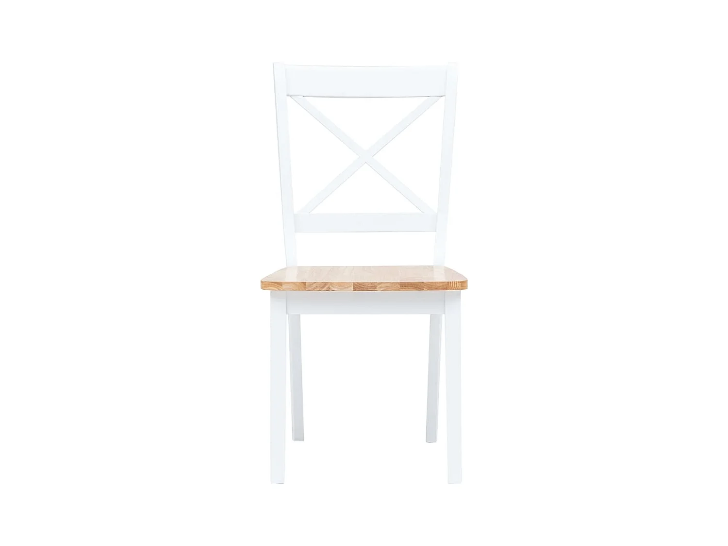 Chaises à manger lot de 6 blanc/bois clair bois d'hévéa massif