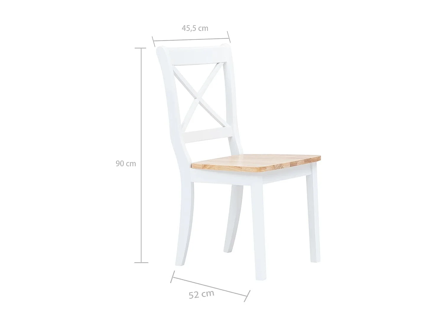 Sillas de comedor 6 unidadesmadera maciza caucho blanco madera claro