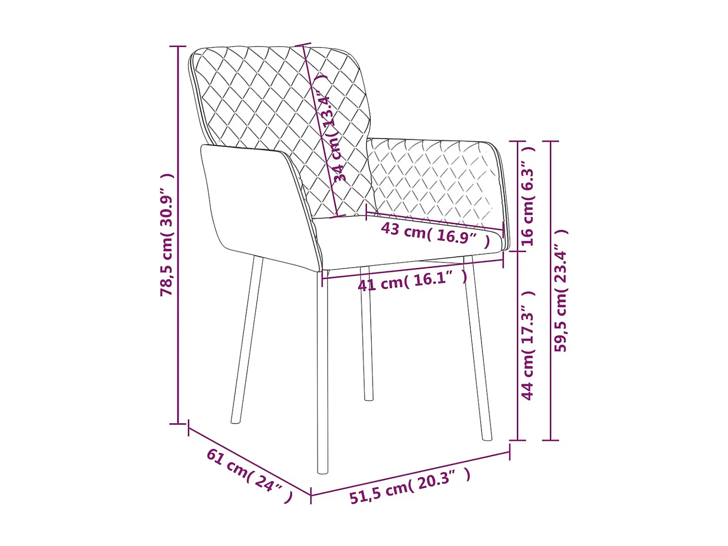 Sillas de comedor 2 unidades terciopelo rosa