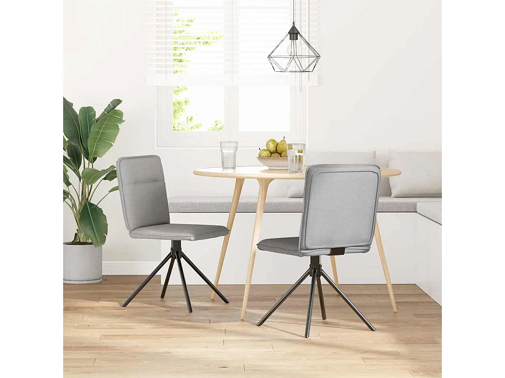 Sillas de comedor 2 unidades tela gris nube