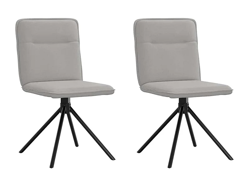 Eetkamerstoelen 2 st stof wolk grijs