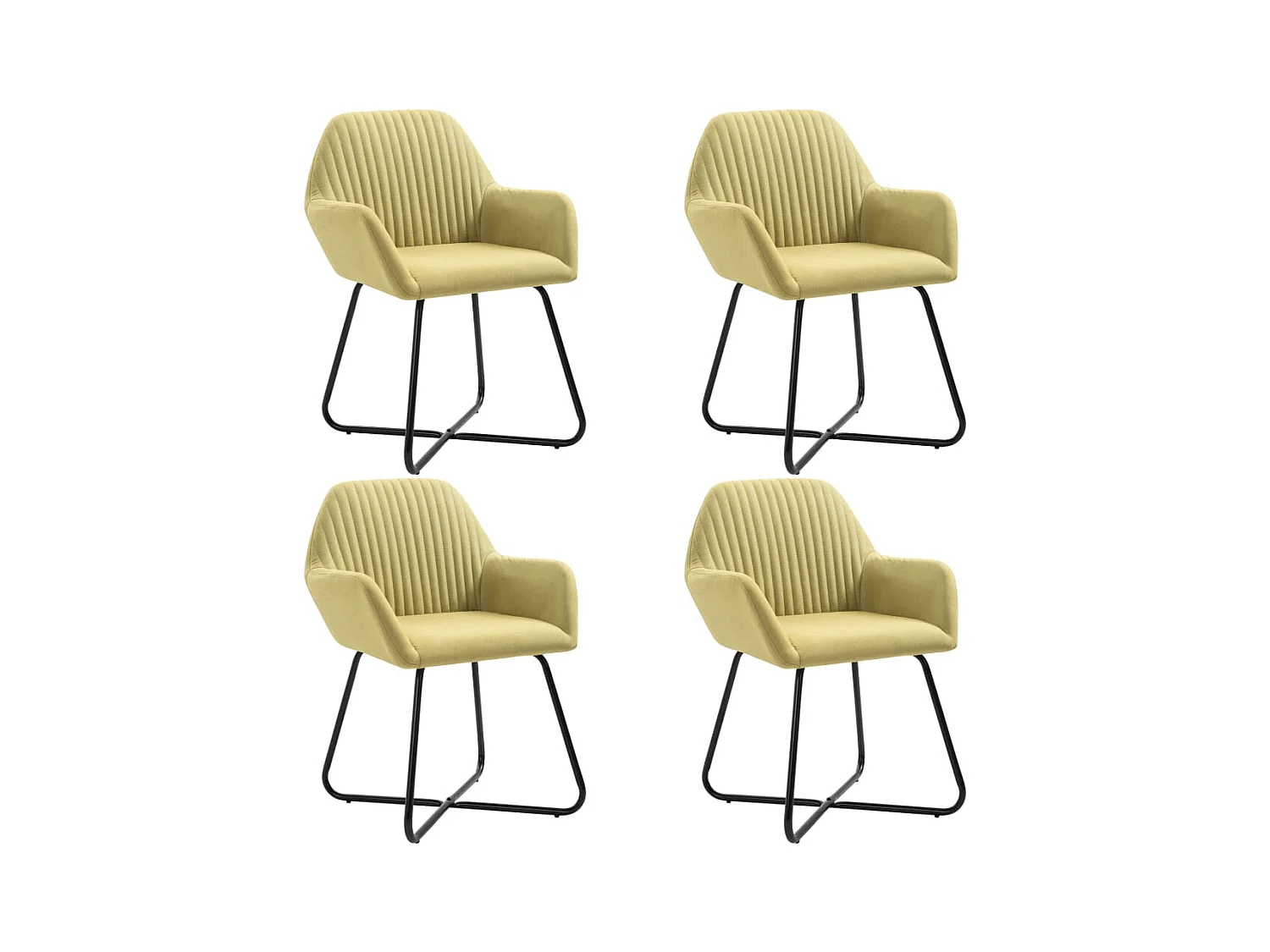 Chaises à manger lot de 4 vert tissu