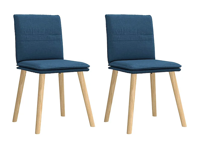 Chaises à manger lot de 2 bleu tissu