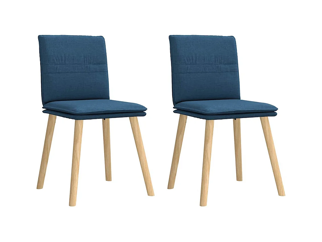 Chaises à manger lot de 2 bleu tissu