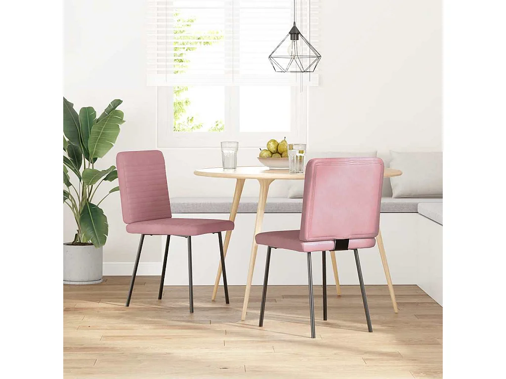 Eetkamerstoelen 2 st fluweel roze