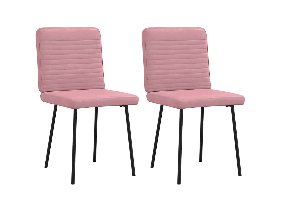 Sillas de comedor 2 unidades terciopelo rosa