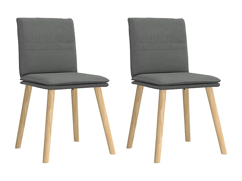 Sillas de comedor 2 unidades tela gris oscuro