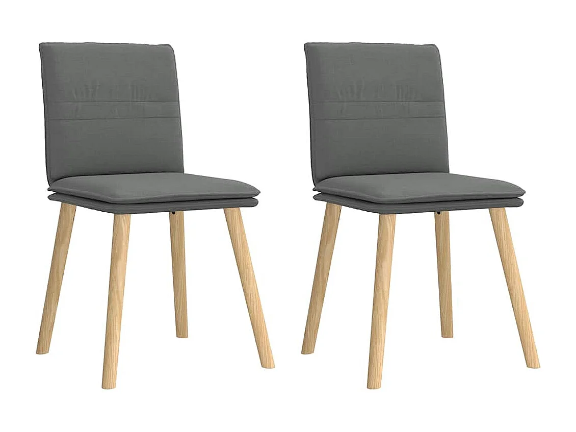 Chaises à manger lot de 2 gris foncé tissu