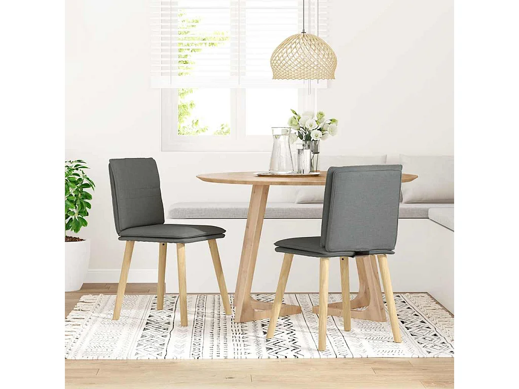 Chaises à manger lot de 2 gris foncé tissu