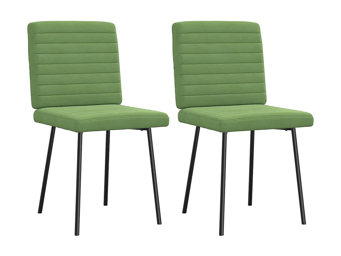 Chaises à manger lot de 2 Vert clair Velours