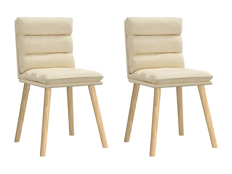 Sillas de comedor 2 unidades tela color crema