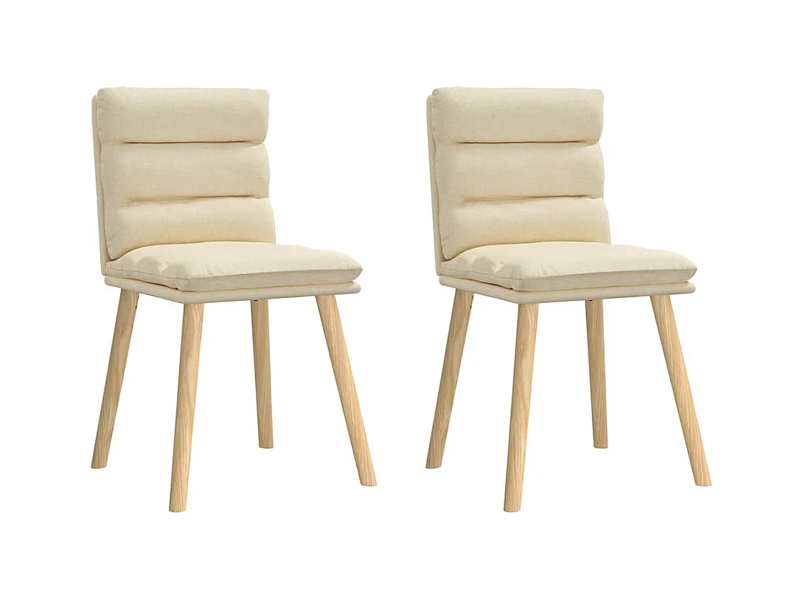 Chaises à manger lot de 2 crème tissu