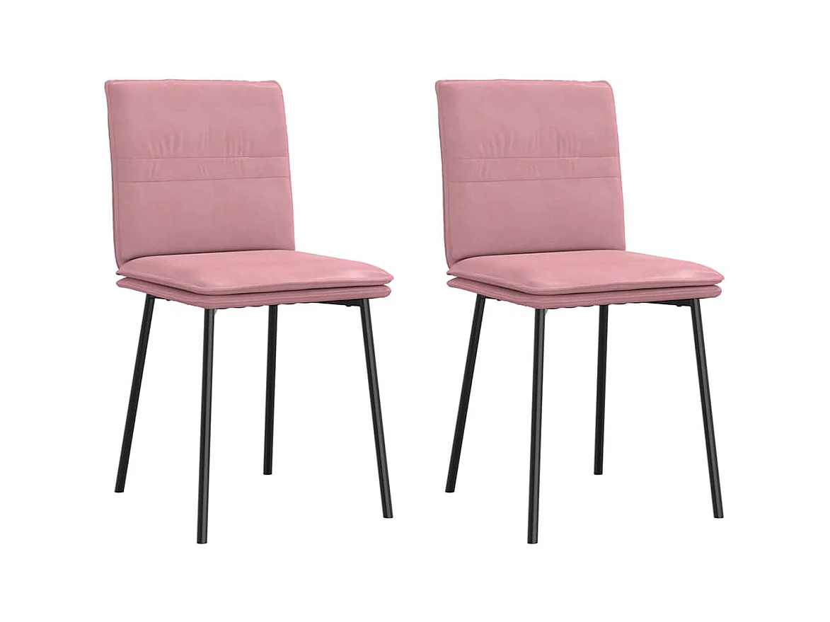 Sillas de comedor 2 unidades terciopelo rosa