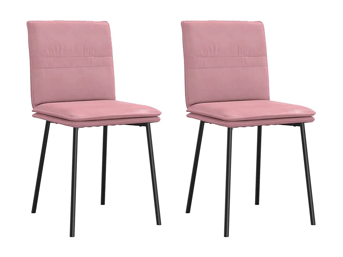 Chaises à manger lot de 2 Rose Velours