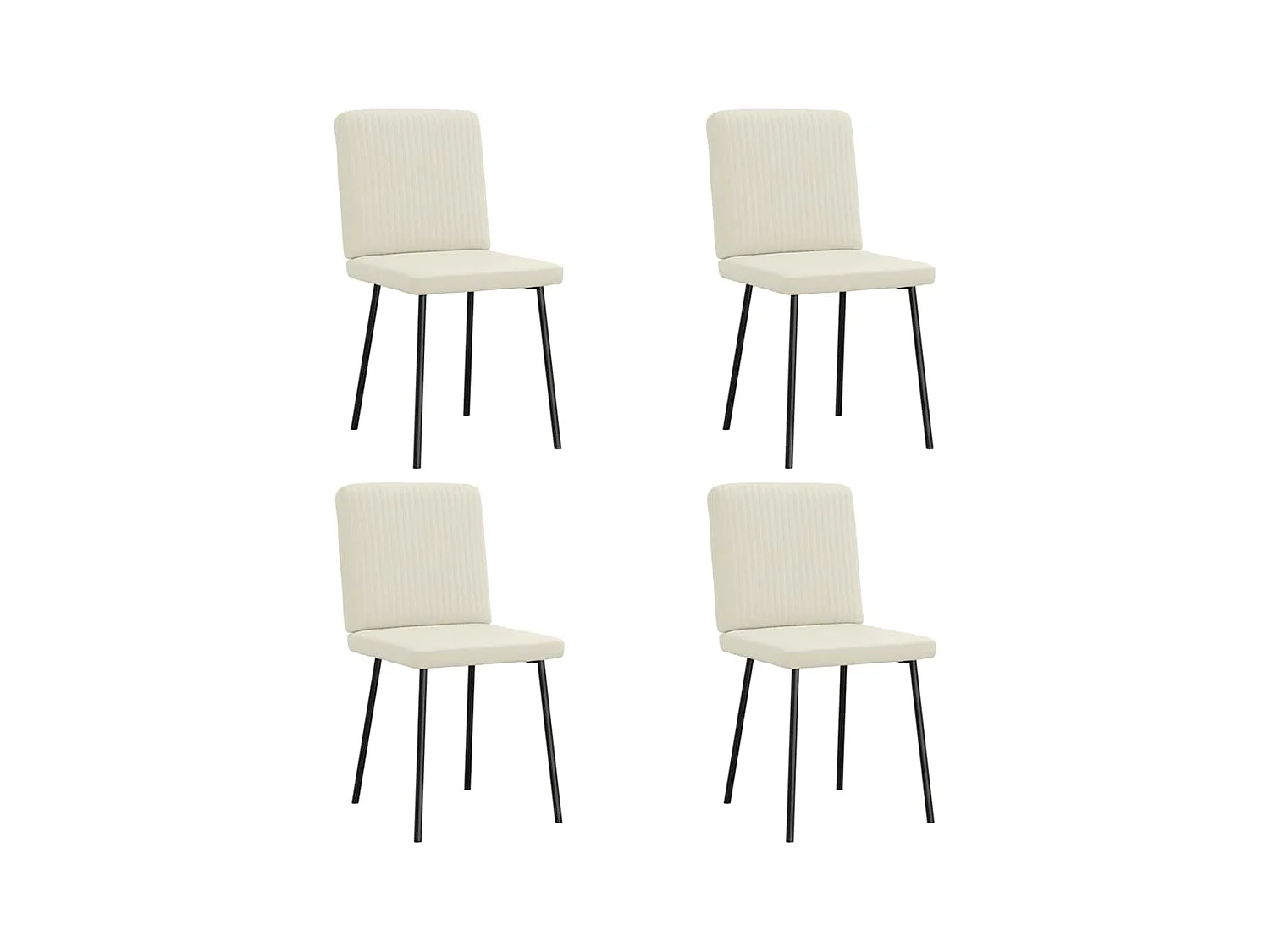 Chaises à manger lot de 4 Crème Velours