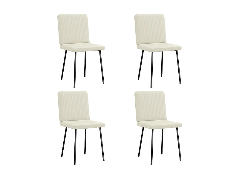 Chaises à manger lot de 4 Crème Velours