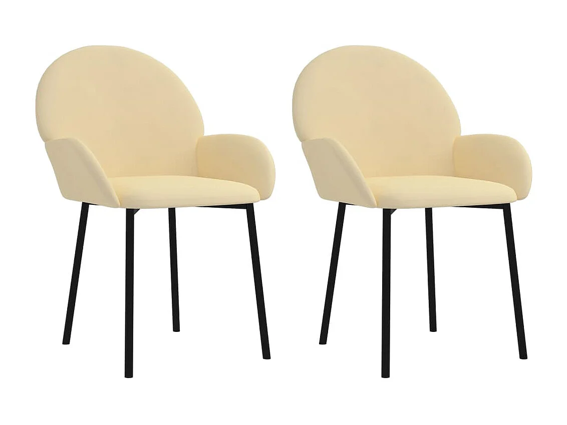 Chaises à manger lot de 2 Crème Velours