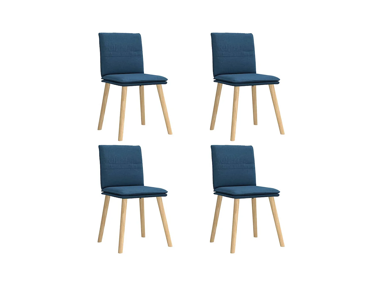 Chaises à manger lot de 4 bleu tissu