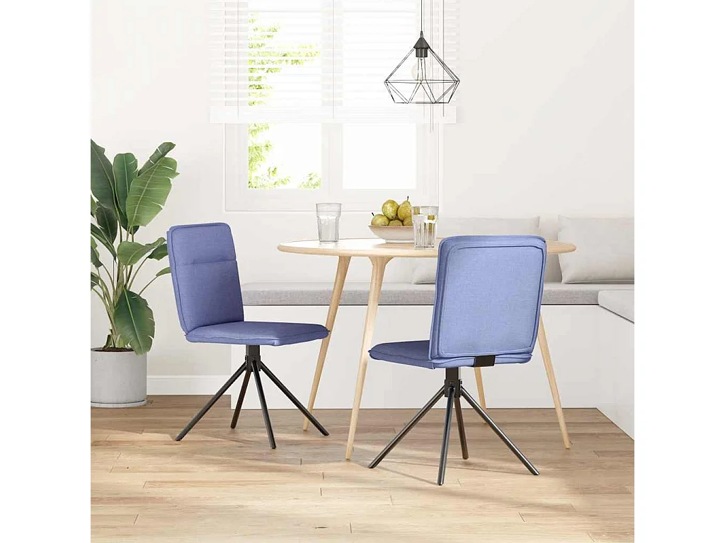 Chaises à manger lot de 2 bleu jean tissu