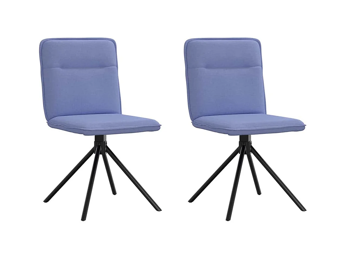 Chaises à manger lot de 2 bleu jean tissu