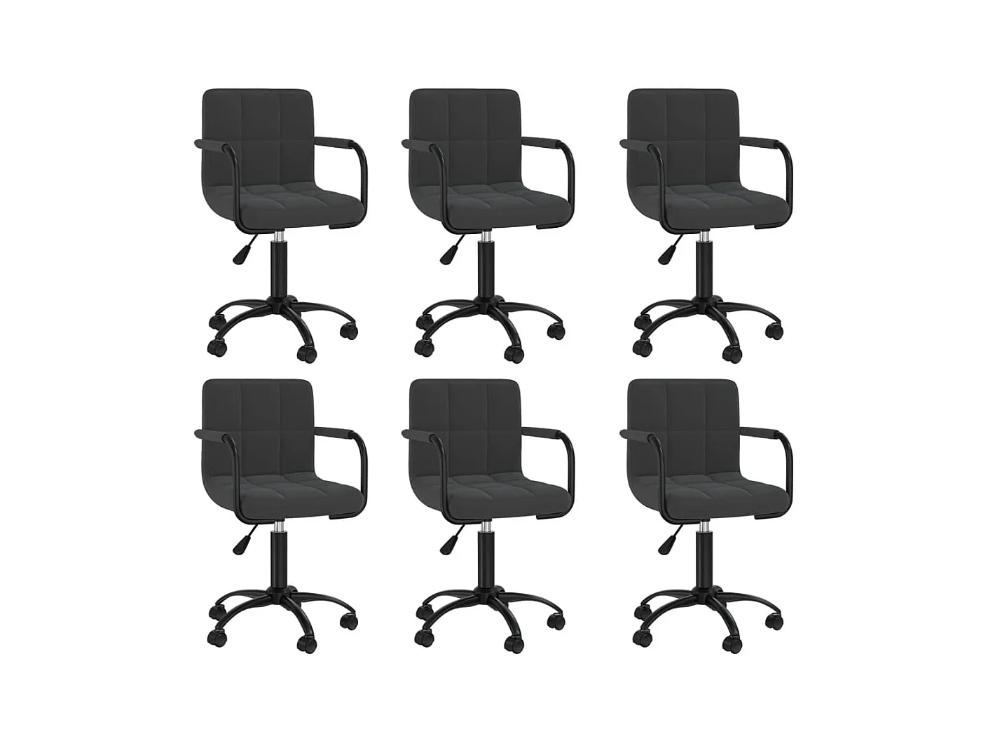 Chaises pivotantes à manger lot de 6 noir velours