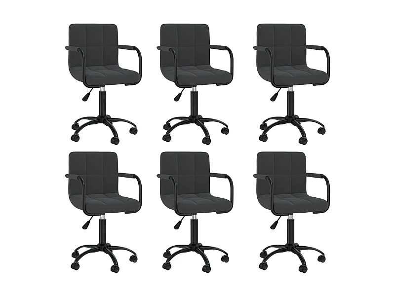 Chaises pivotantes à manger lot de 6 noir velours
