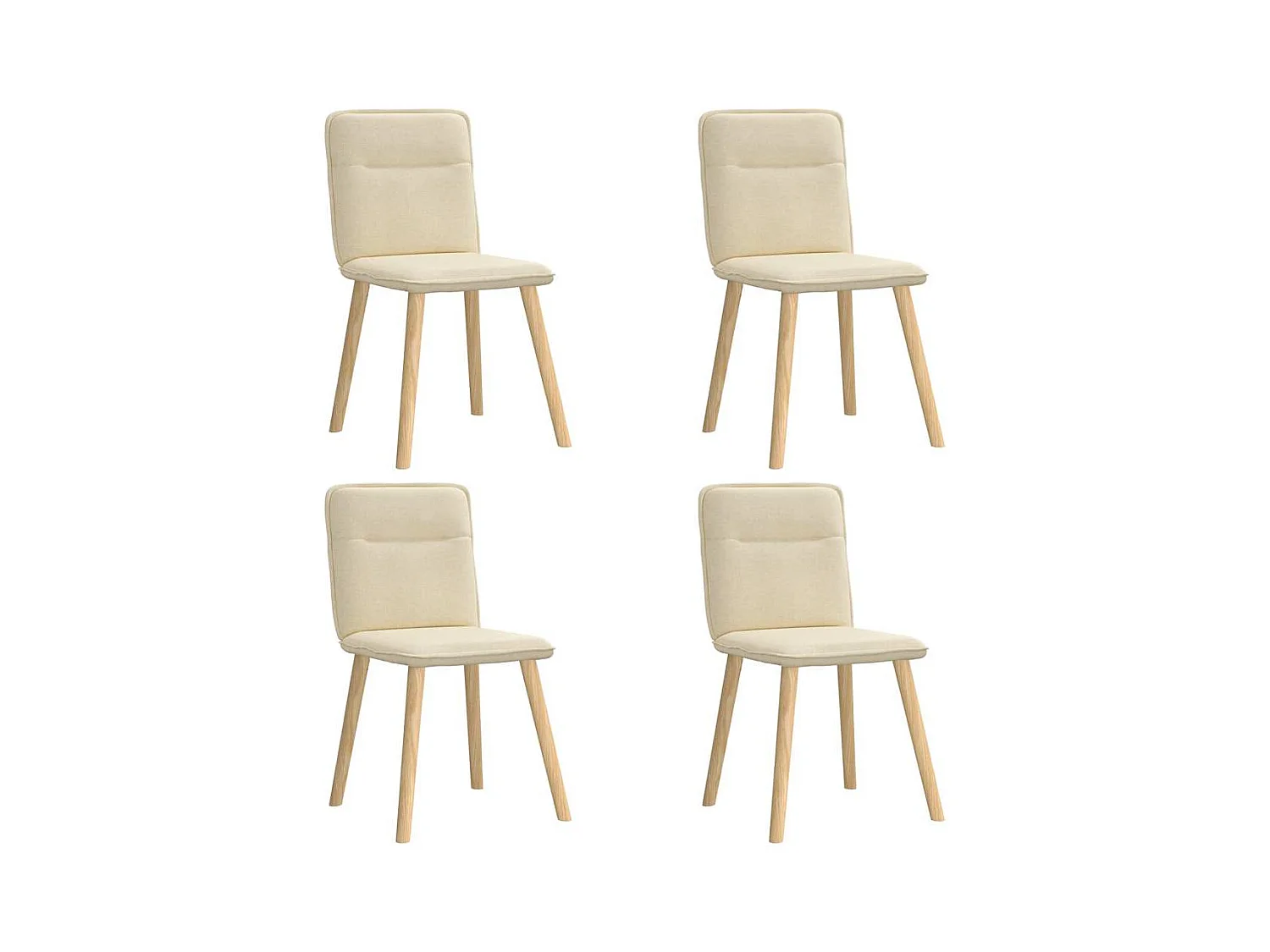 Chaises à manger lot de 4 crème tissu