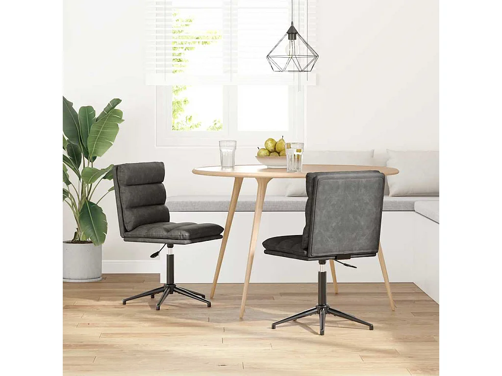 Sillas de comedor 2 unidades cuero sintético negro