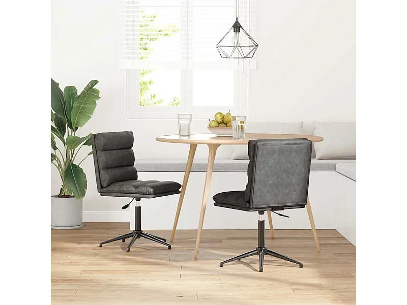 Chaises à manger lot de 2 noir similicuir