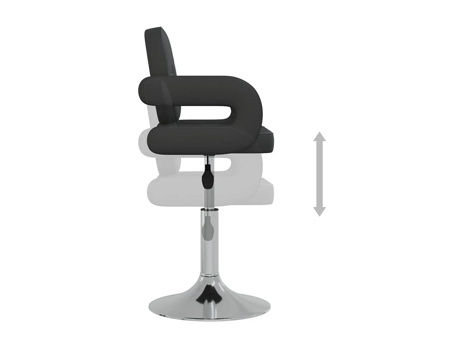 Chaises pivotantes à manger lot de 6 noir similicuir