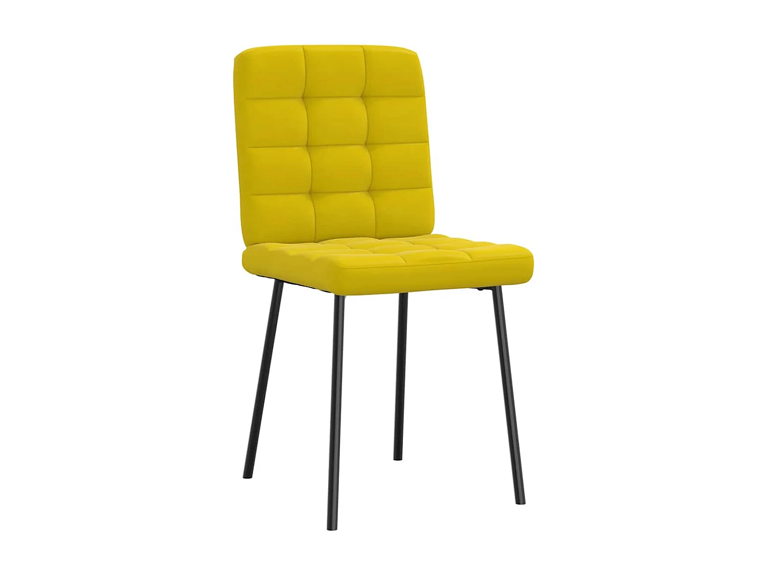 Chaises à manger lot de 4 jaune velours