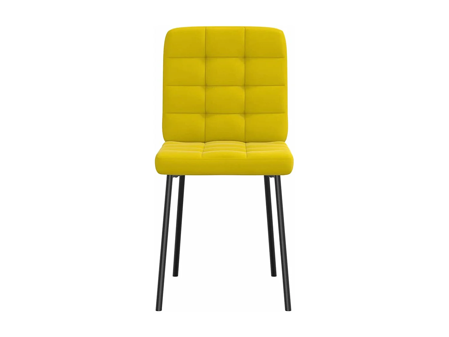 Chaises à manger lot de 4 jaune velours