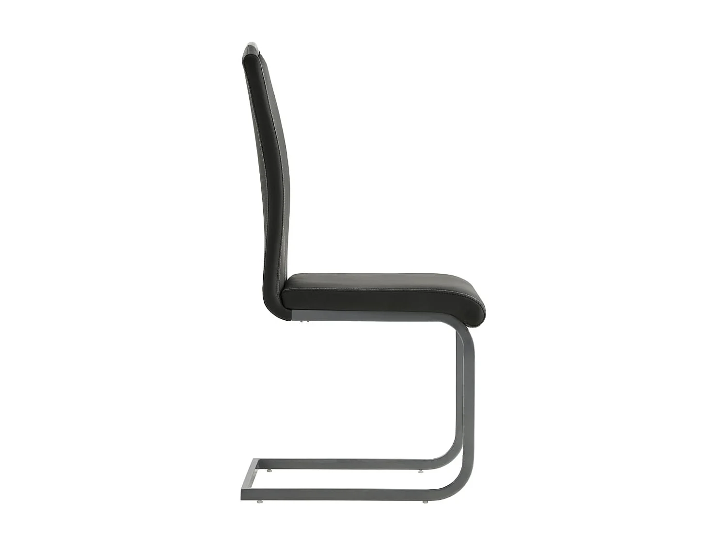 Eetkamerstoelen 6 st kunstleer grijs