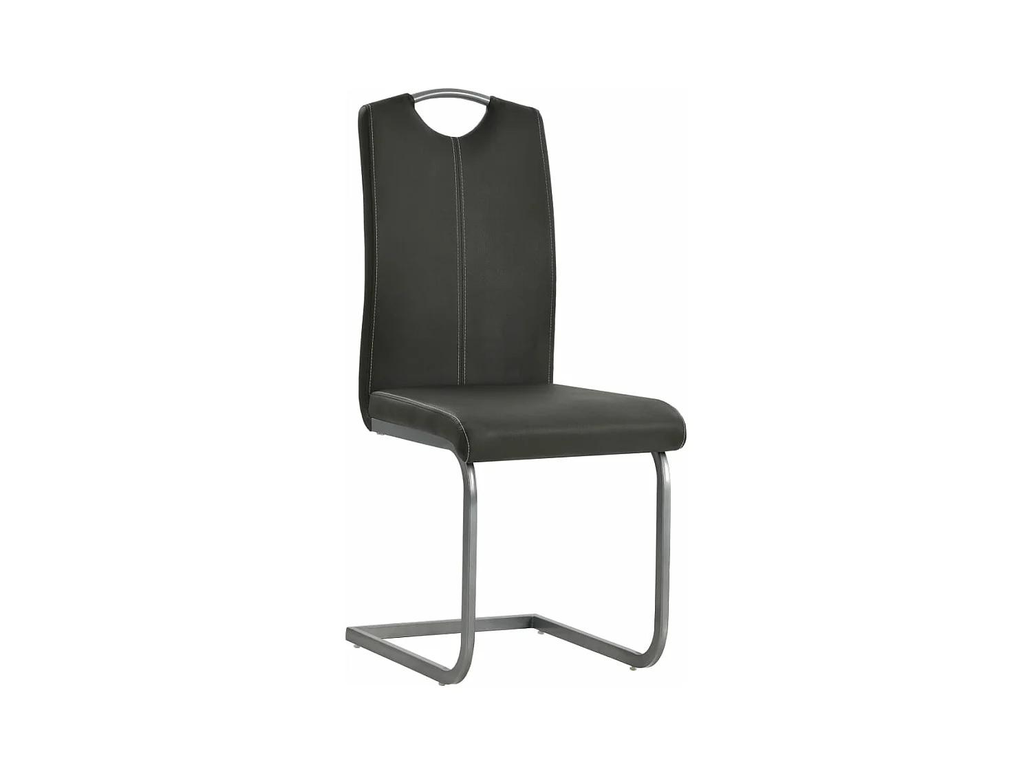 Chaises à manger cantilever lot de 6 gris similicuir