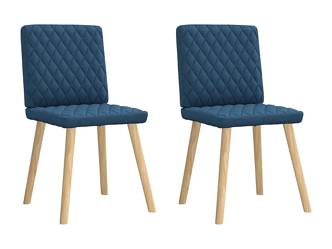 Chaises à manger lot de 2 bleu tissu