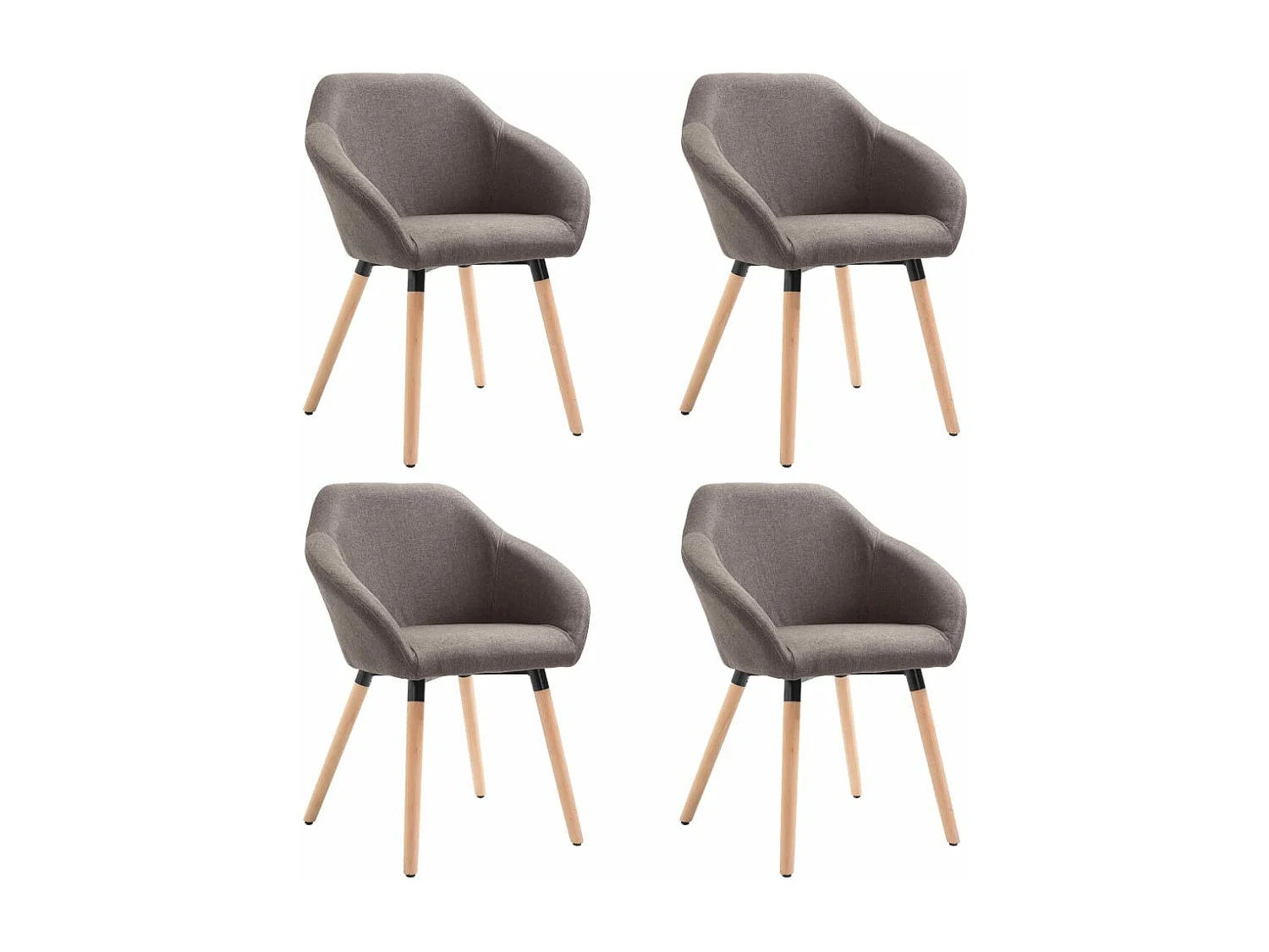 Sillas de comedor 4 unidades tela taupe