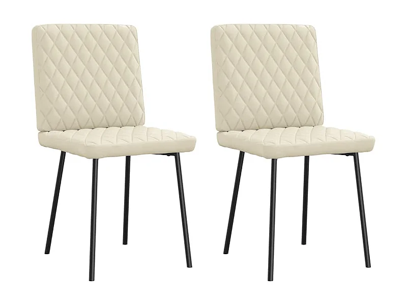 Eetkamerstoelen 2 st kunstleer crèmekleurig