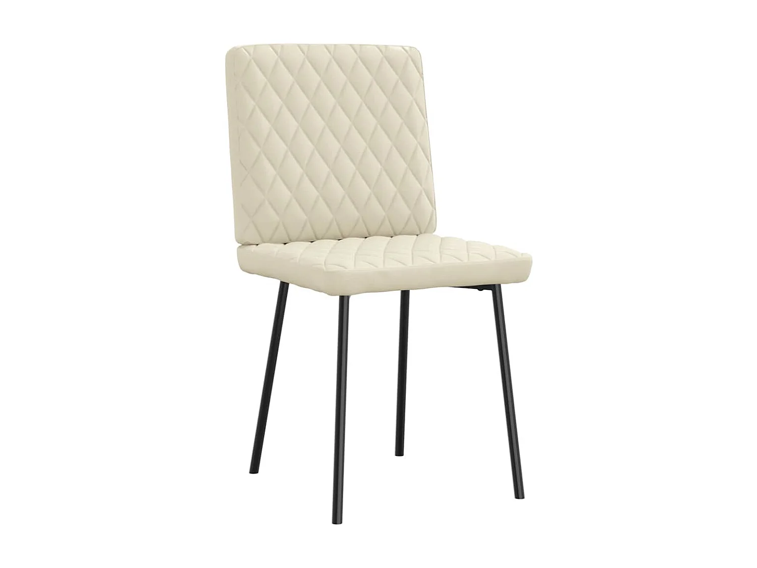 Cadeiras de jantar 2 peças couro artificial cor creme